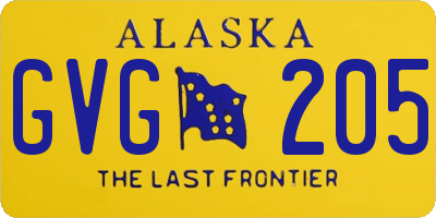 AK license plate GVG205