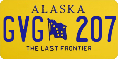 AK license plate GVG207