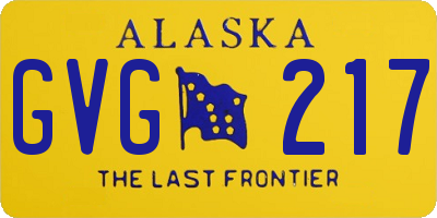 AK license plate GVG217