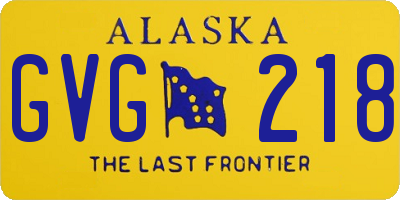 AK license plate GVG218