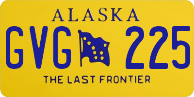 AK license plate GVG225