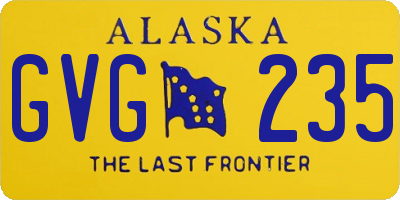 AK license plate GVG235