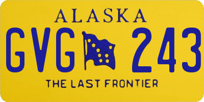 AK license plate GVG243