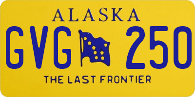 AK license plate GVG250