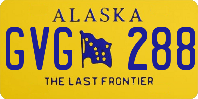 AK license plate GVG288