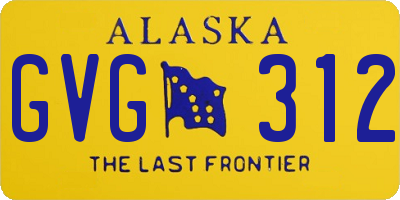 AK license plate GVG312