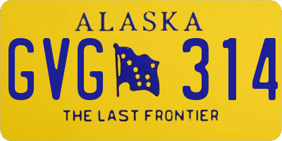 AK license plate GVG314