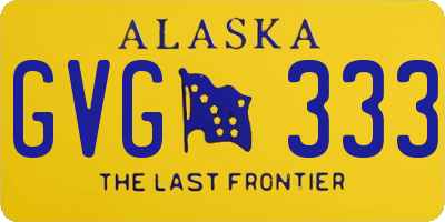 AK license plate GVG333