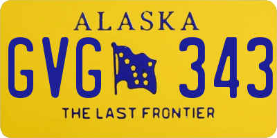 AK license plate GVG343