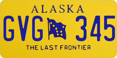 AK license plate GVG345