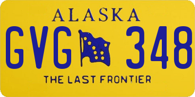 AK license plate GVG348