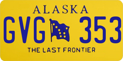 AK license plate GVG353