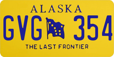 AK license plate GVG354