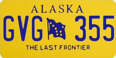 AK license plate GVG355