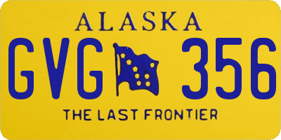 AK license plate GVG356