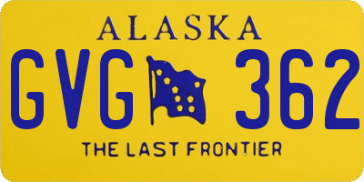 AK license plate GVG362