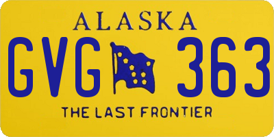 AK license plate GVG363