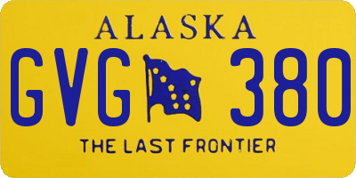 AK license plate GVG380