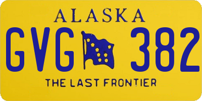 AK license plate GVG382