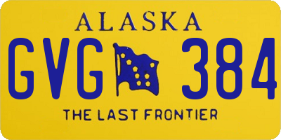 AK license plate GVG384