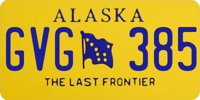 AK license plate GVG385