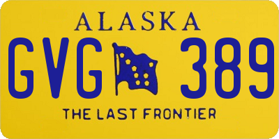 AK license plate GVG389