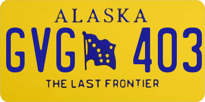 AK license plate GVG403