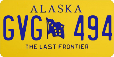 AK license plate GVG494