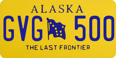 AK license plate GVG500