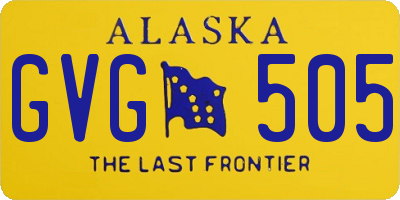 AK license plate GVG505