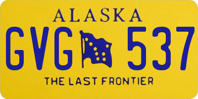 AK license plate GVG537