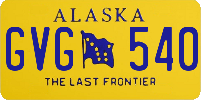 AK license plate GVG540