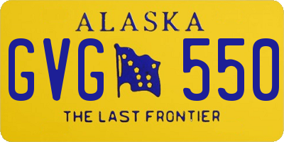 AK license plate GVG550