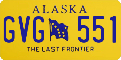 AK license plate GVG551