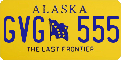 AK license plate GVG555