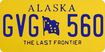 AK license plate GVG560