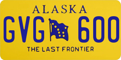 AK license plate GVG600