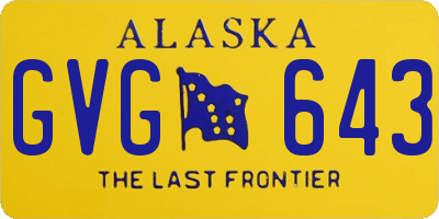 AK license plate GVG643