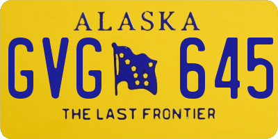 AK license plate GVG645