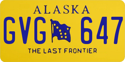 AK license plate GVG647