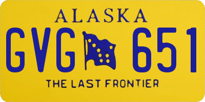 AK license plate GVG651