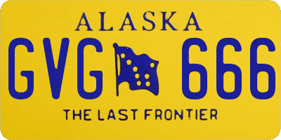 AK license plate GVG666