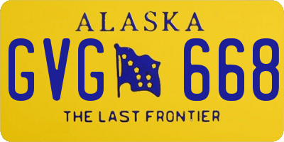 AK license plate GVG668