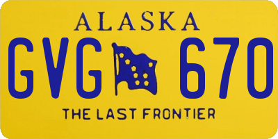 AK license plate GVG670