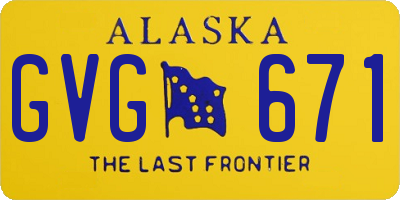 AK license plate GVG671