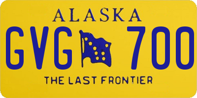 AK license plate GVG700