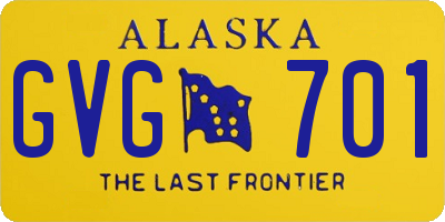 AK license plate GVG701