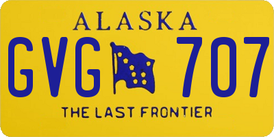 AK license plate GVG707