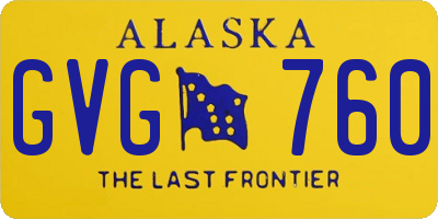 AK license plate GVG760