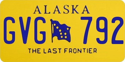 AK license plate GVG792